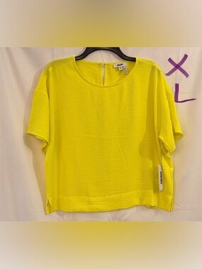DKNY Neon Yellow Short Sleeve Boxy Top